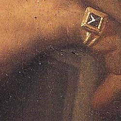 Detalle del anillo del autorretrato de Poissin