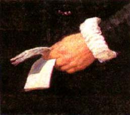 Don Diego del Corral y Arellano, detalle de la mano izquierda